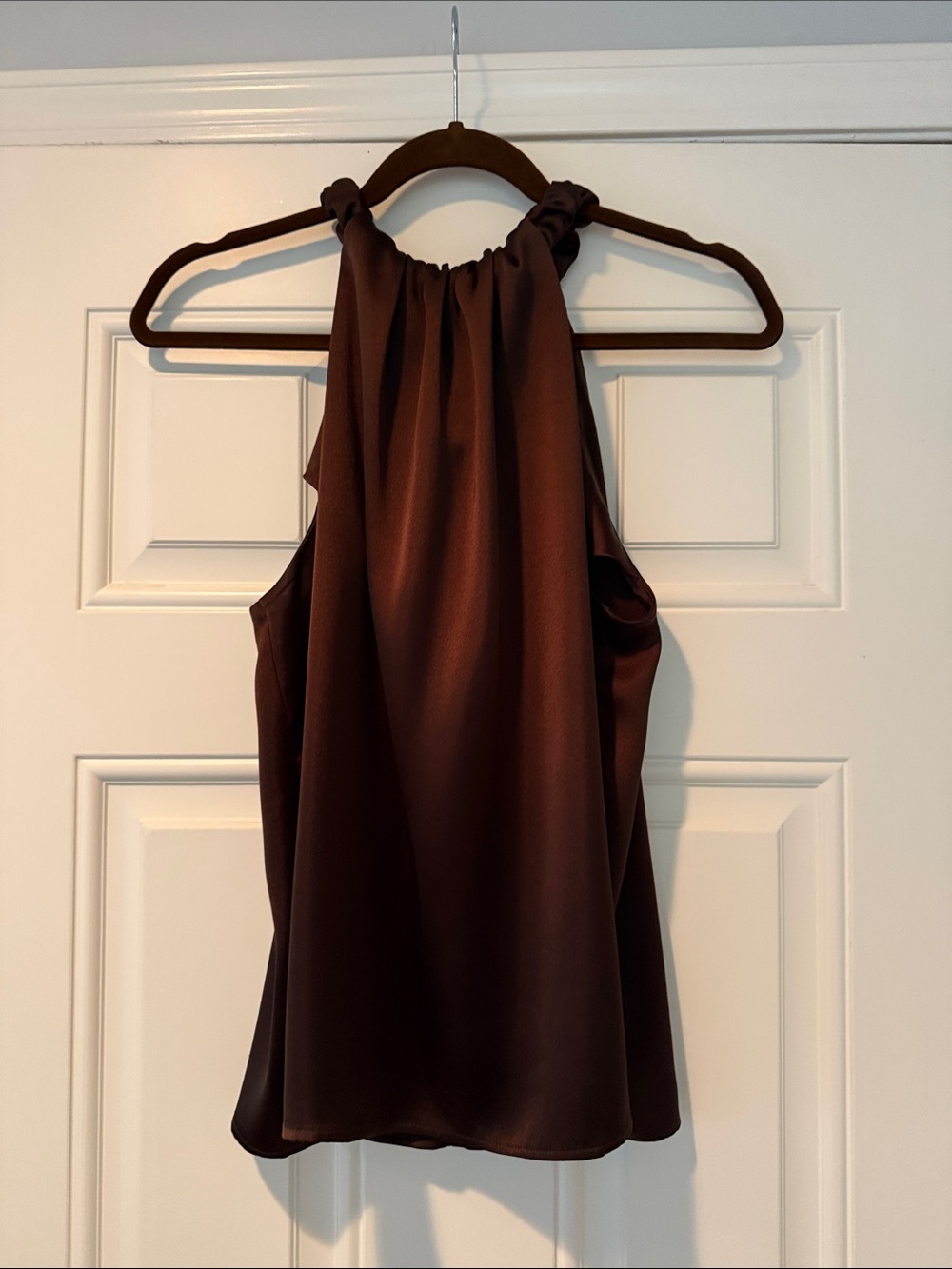 LOFT Brown Halter Camisole with Ruched Straps